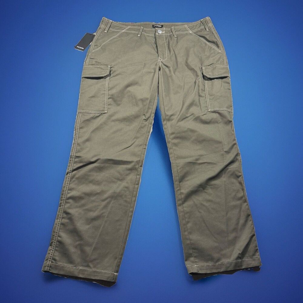 True Religion Cargo SN Pants Mend 38 x 34 Kalamata Green Wide Leg 700820 NEW